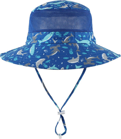 Home Prefer UPF50+ Wide Brim Sun Hat Boys Girls Sun Protection Hat Zoo Beach Swim Safari Bucket Hat