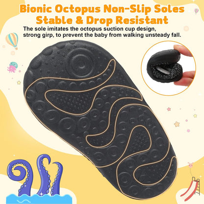 FEETCITY Baby First Walking Shoes Wide Baby Shoes Infant Sneakers Newborn Crib Shoe Barefoot