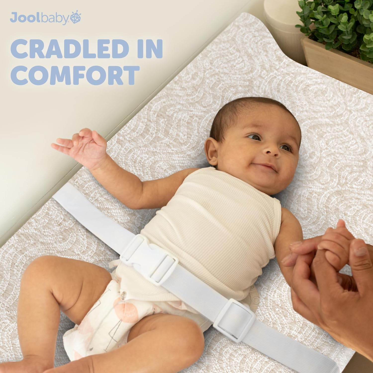 Jool Baby Soft Changing Pad + Washable Cover, Non-Slip - Fits Standard Changing Tables & Dressers