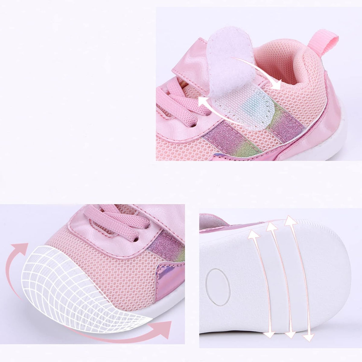 Baby Boy Girl Shoes Infant Non Slip Sneakers Breathable Lightweight Toddler First Walking Shoes 6