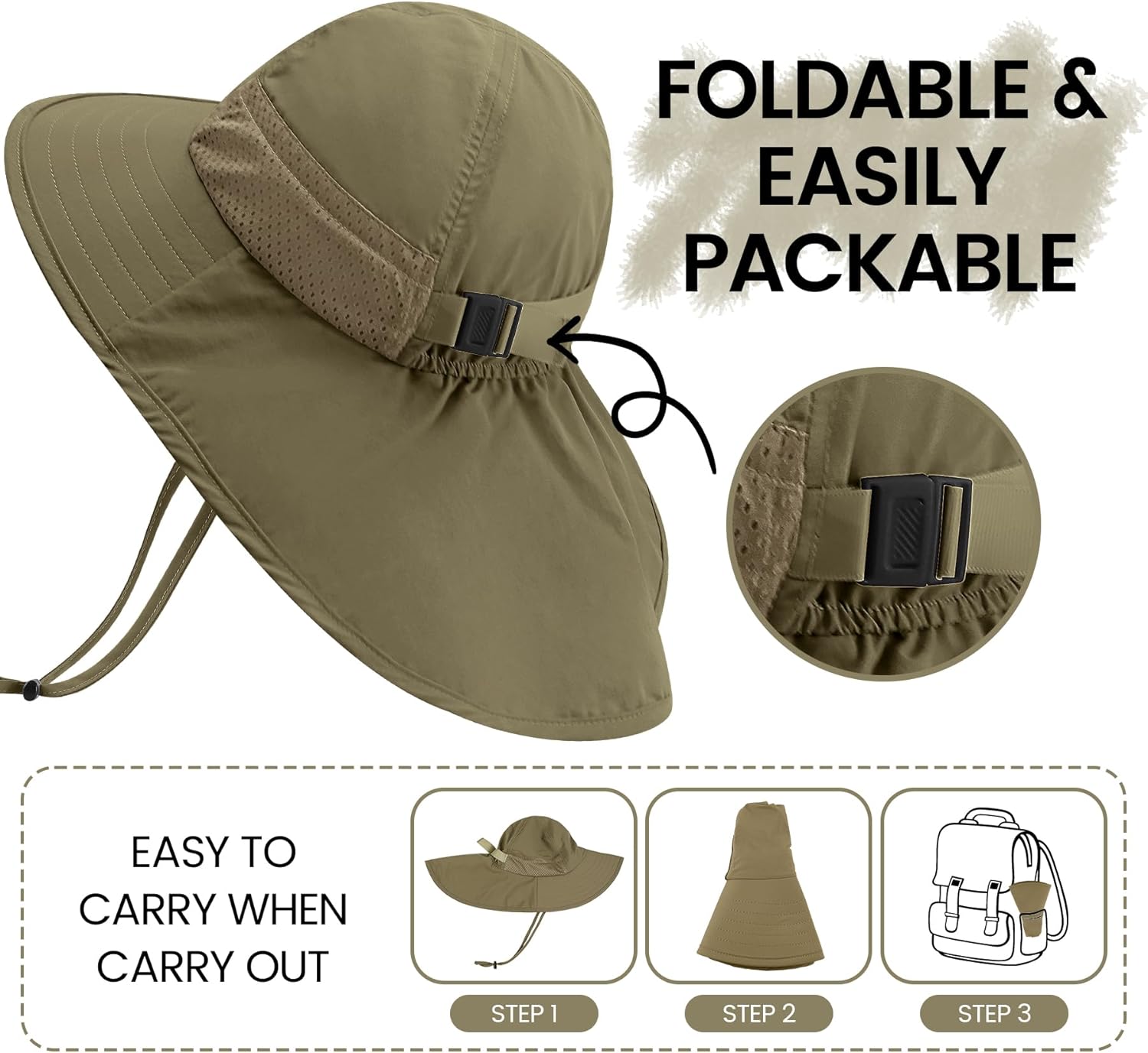 Baby Sun Hat with Neck Flap for Sun Protection Toddler Beach Hat UPF 50+ Outdoors 0-6 Years Boys