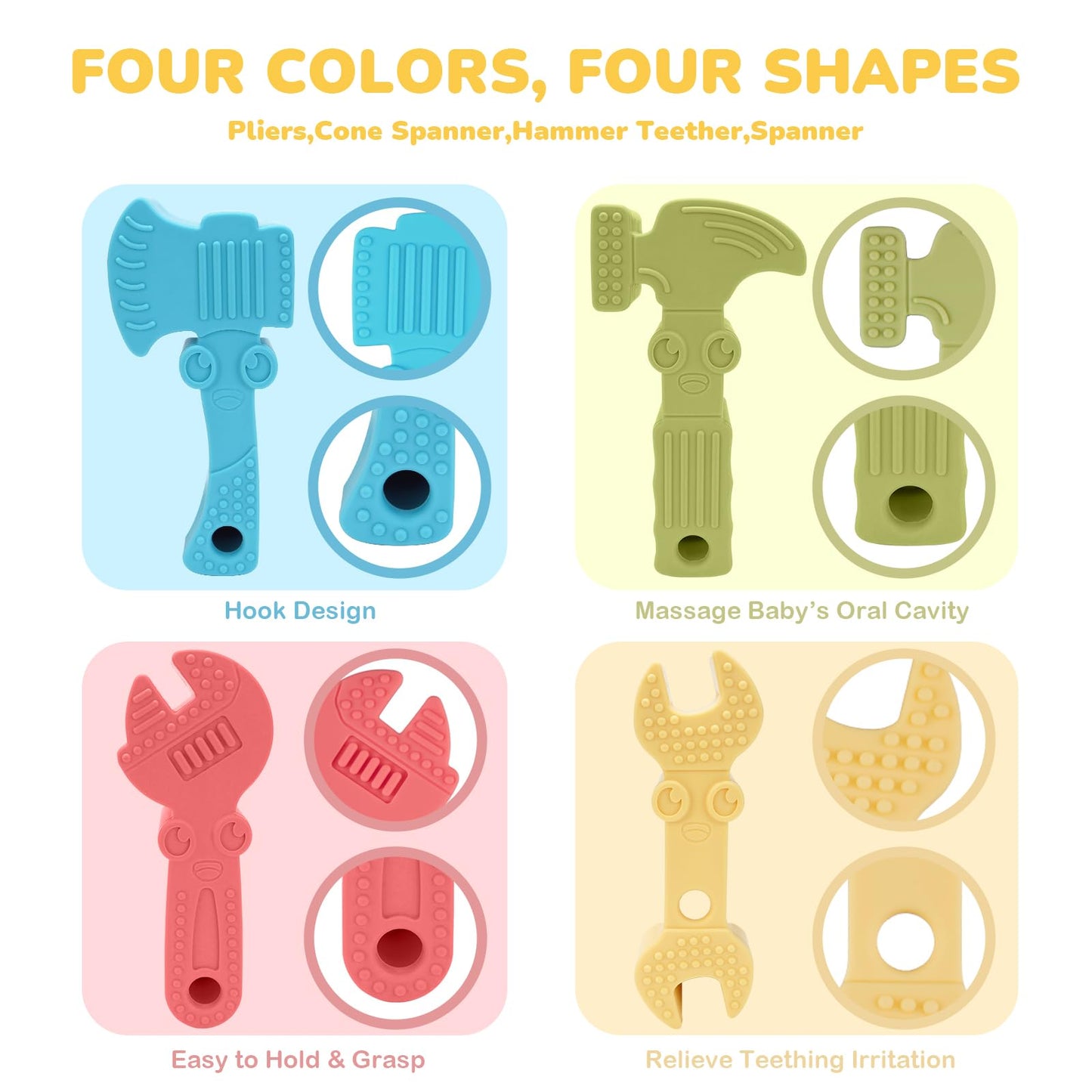 TYRY.HU Baby Teething Toys for Babies 0-6 Months 6-12 Months, BPA Free Silicone Baby Molar Teether
