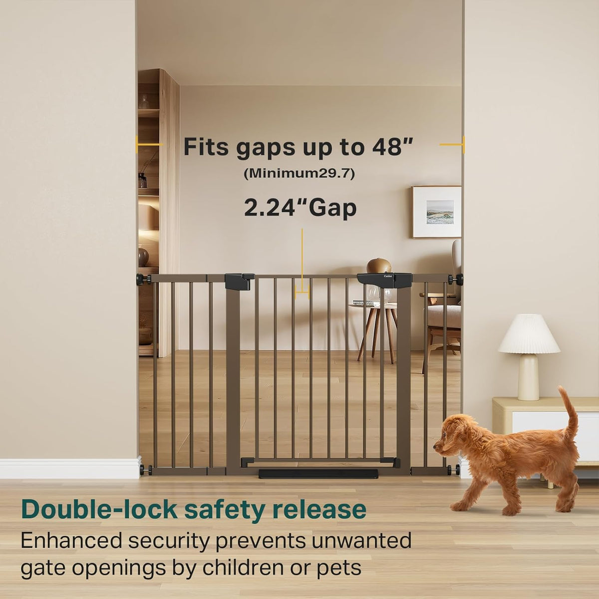 Cumbor 29.7-48" Baby Gate for Stairs, Mom's Choice Awards Winner-Dog Gate for Doorways, Auto Close