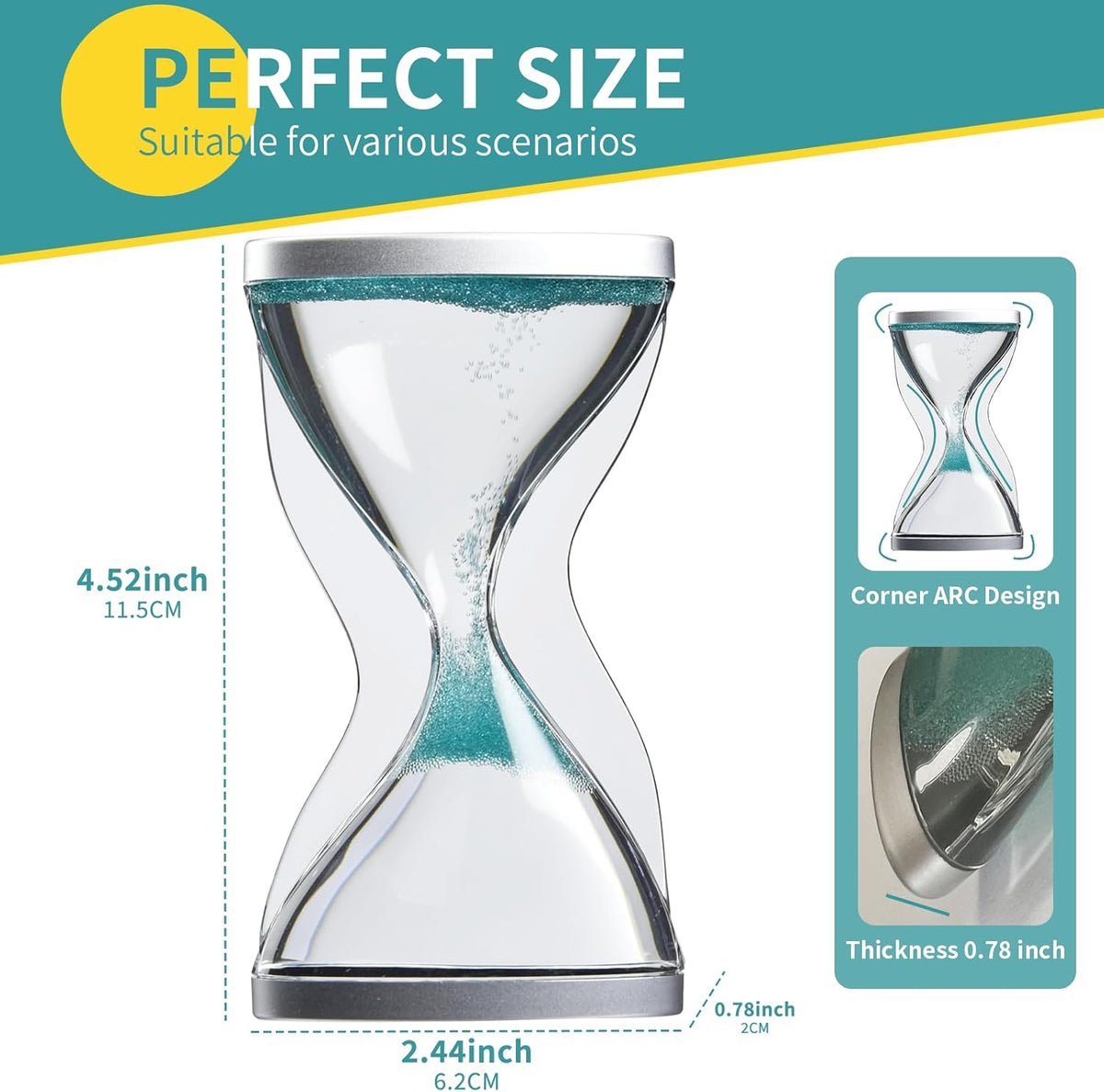 Sand Timer 10 Minute Hourglass Timer, Plastic Sand Clock 10 Minutes, Office pressure relief