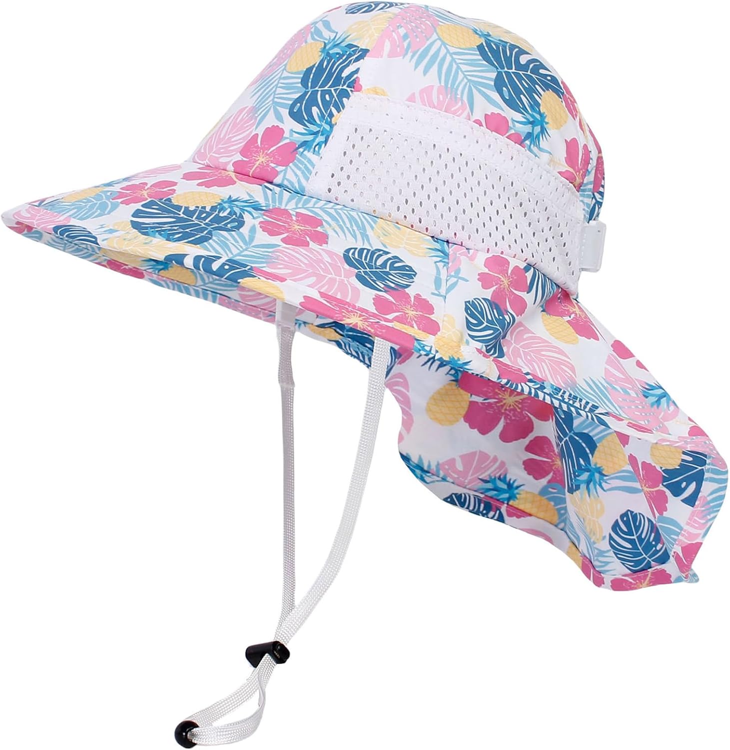 CHUNG Baby Sun Protection Hat Summer Toddler Adjustable UPF 50+ Wide Brim Neck Flap Beach Caps Boys