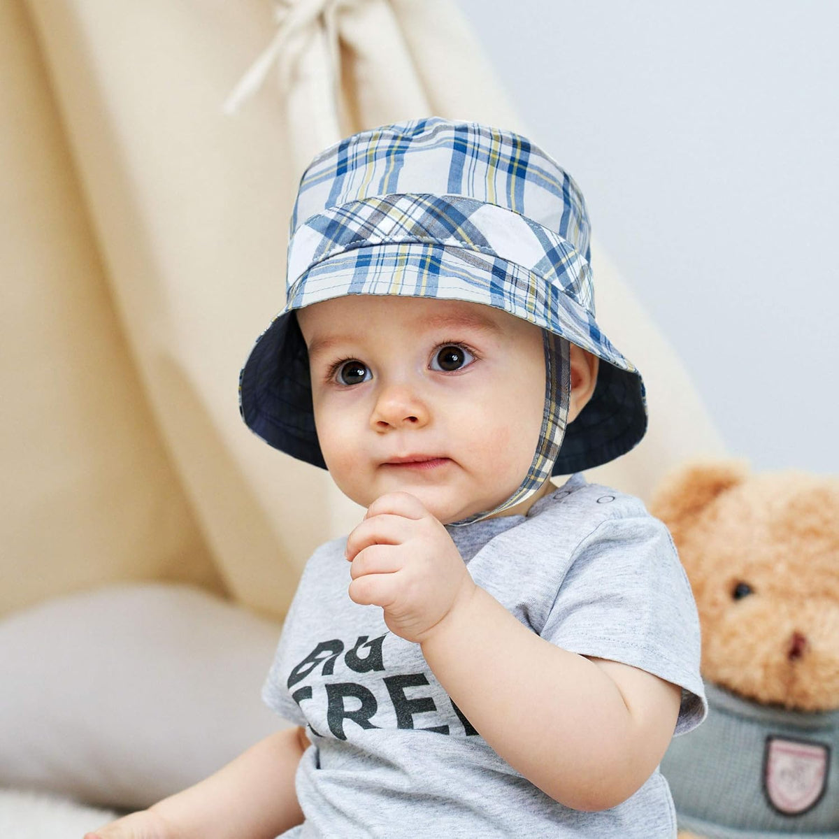 Keepersheep Baby Baseball Cap Infant Sun Hat, Cotton Knit with Soft Brim, Adjustable Soft Newborn