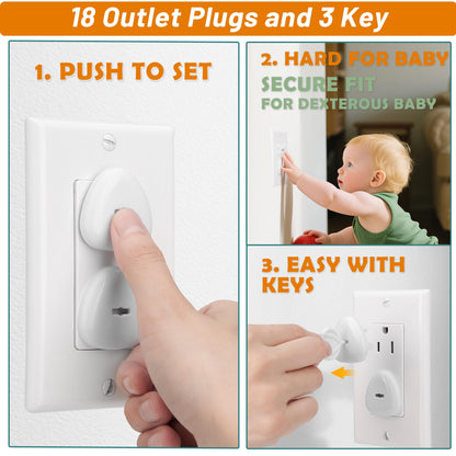 Baitiny Baby Proofing Kit, 85-Piece Set with Child Proof Cabinet Locks