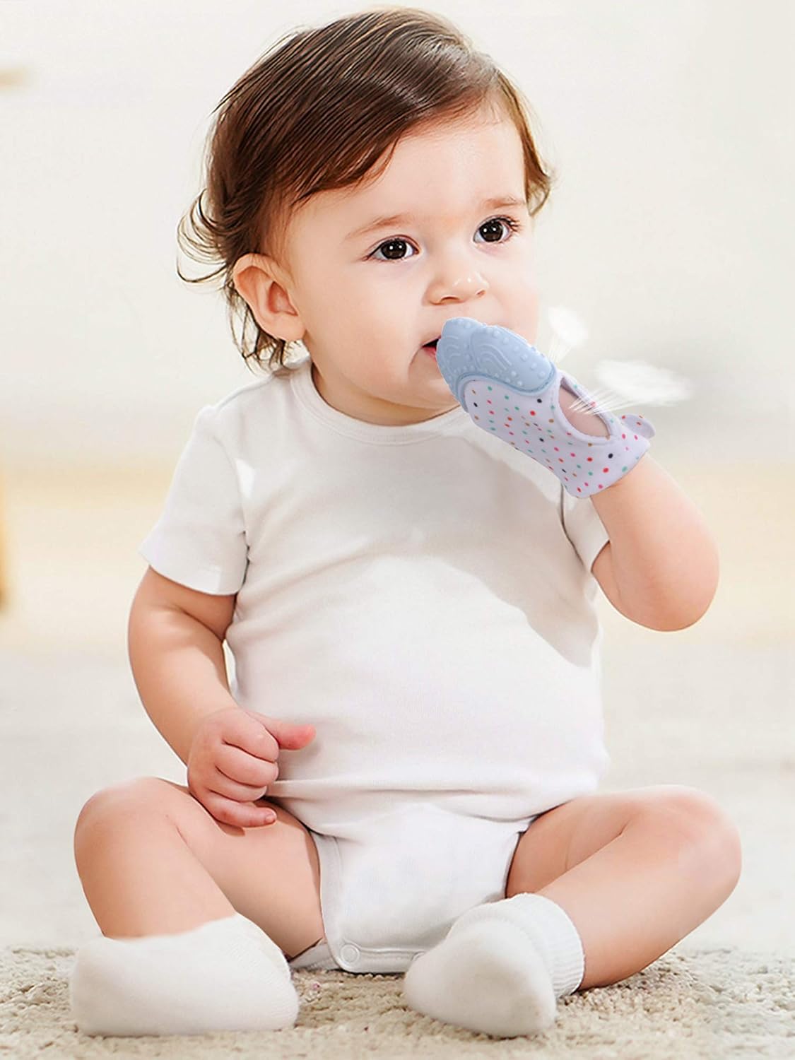 Giftty Teething Mitten Chew Mitt Baby Teether Glove - Self Soothing Teether, Teething Pain Relief