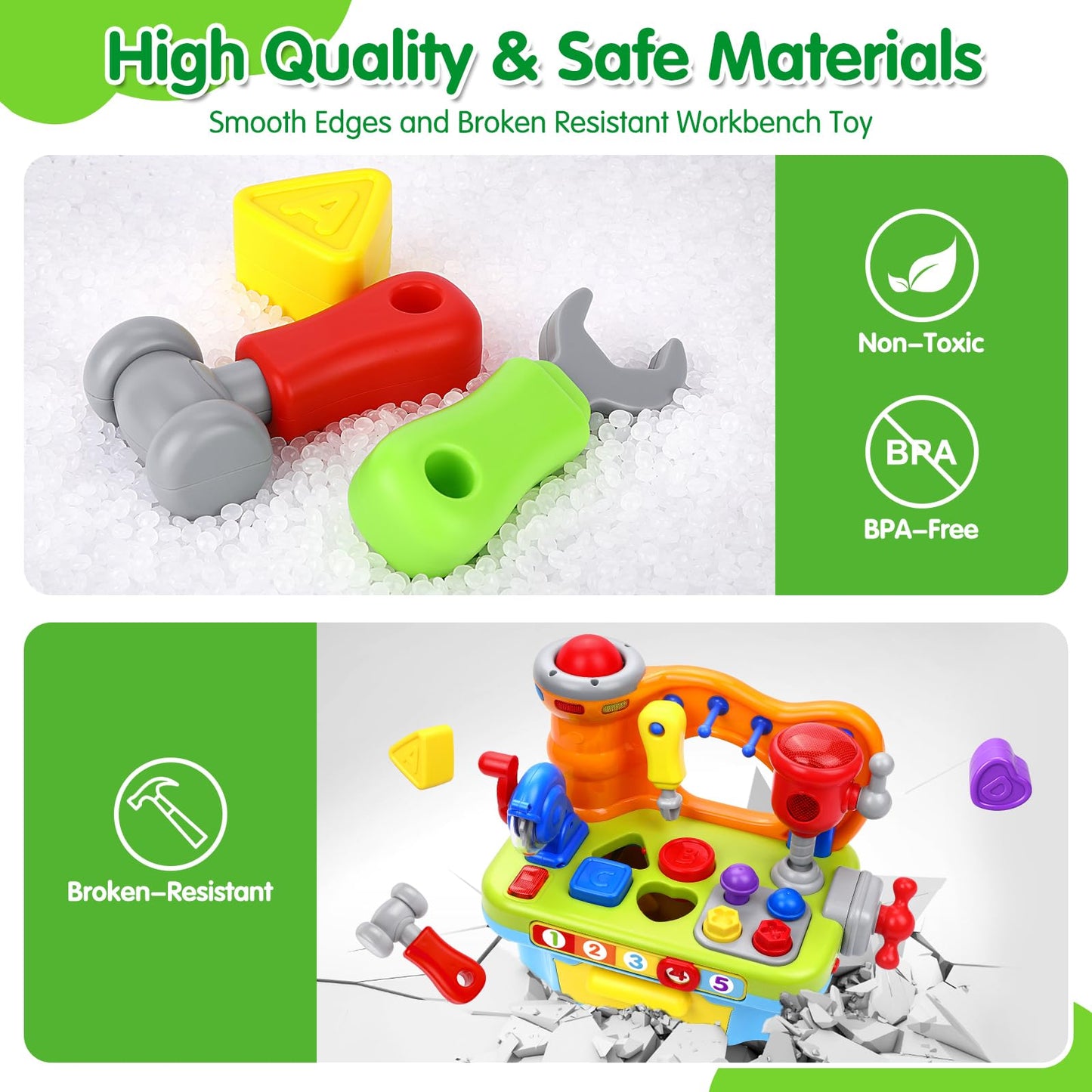 Toys for 1 Year Old Boy, Musical Toy Tool Bench, 1 2 3 Years old Boy Gifts