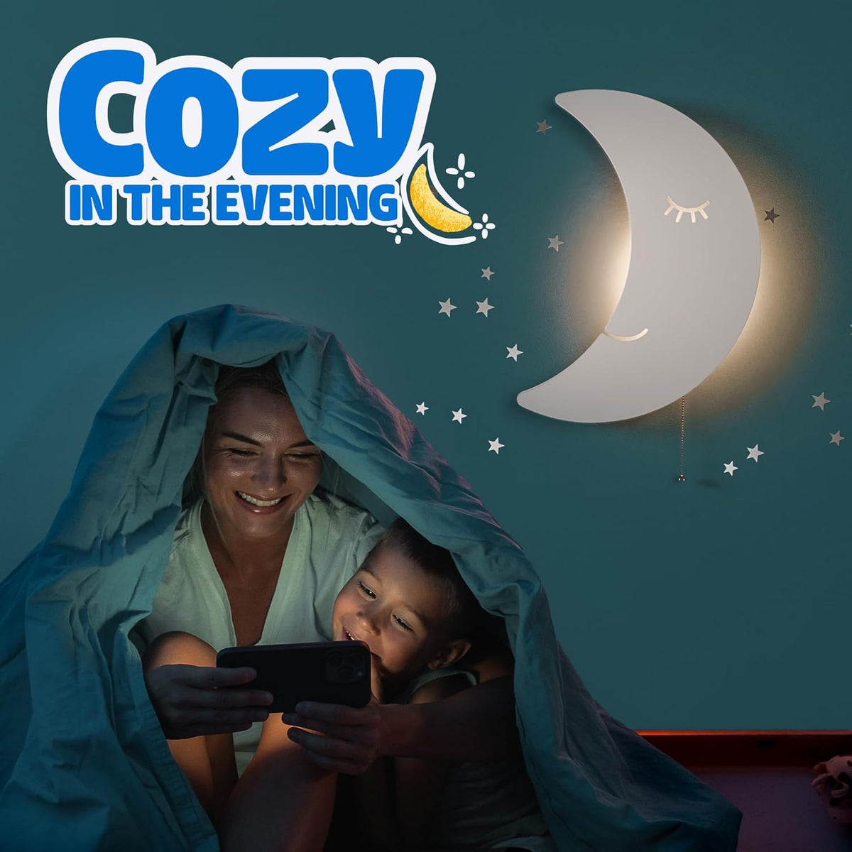 Tip perk Moon Lamp for Baby Nursery - Floating Moon Wall Lamp for Nursery | Cute Floating Moon Lamp