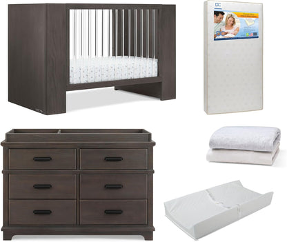 Delta Children Aerin Crib 6-Piece Baby Nursery Furniture Set–Includes: Convertible Crib, 6 Drawer