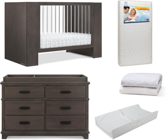 Delta Children Aerin Crib 6-Piece Baby Nursery Furniture Set–Includes: Convertible Crib, 6 Drawer