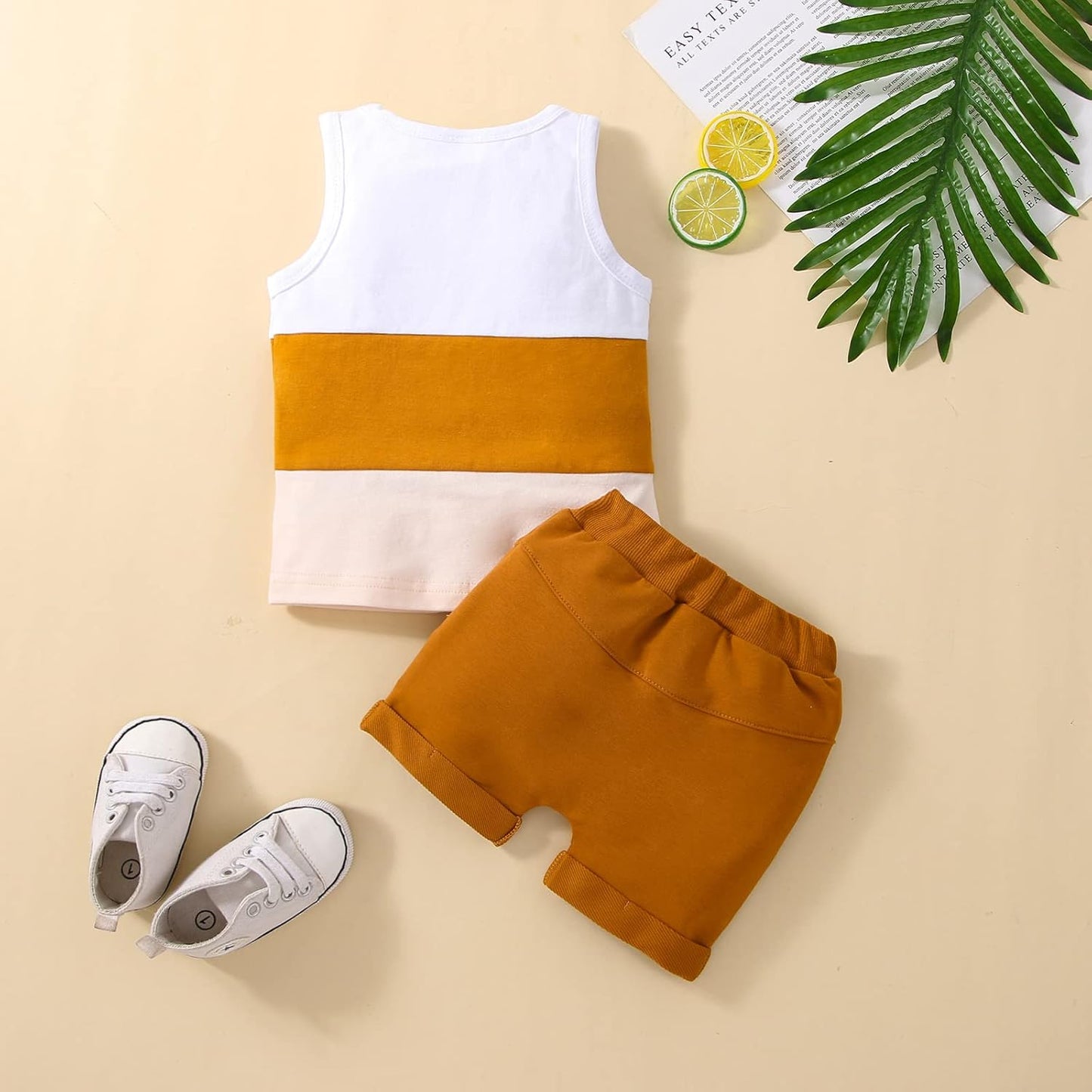 Kupretty Baby Boy Summer Clothes Sleeveless Tank Tops Vest T-Shirt + Casual Shorts Toddler Outfits