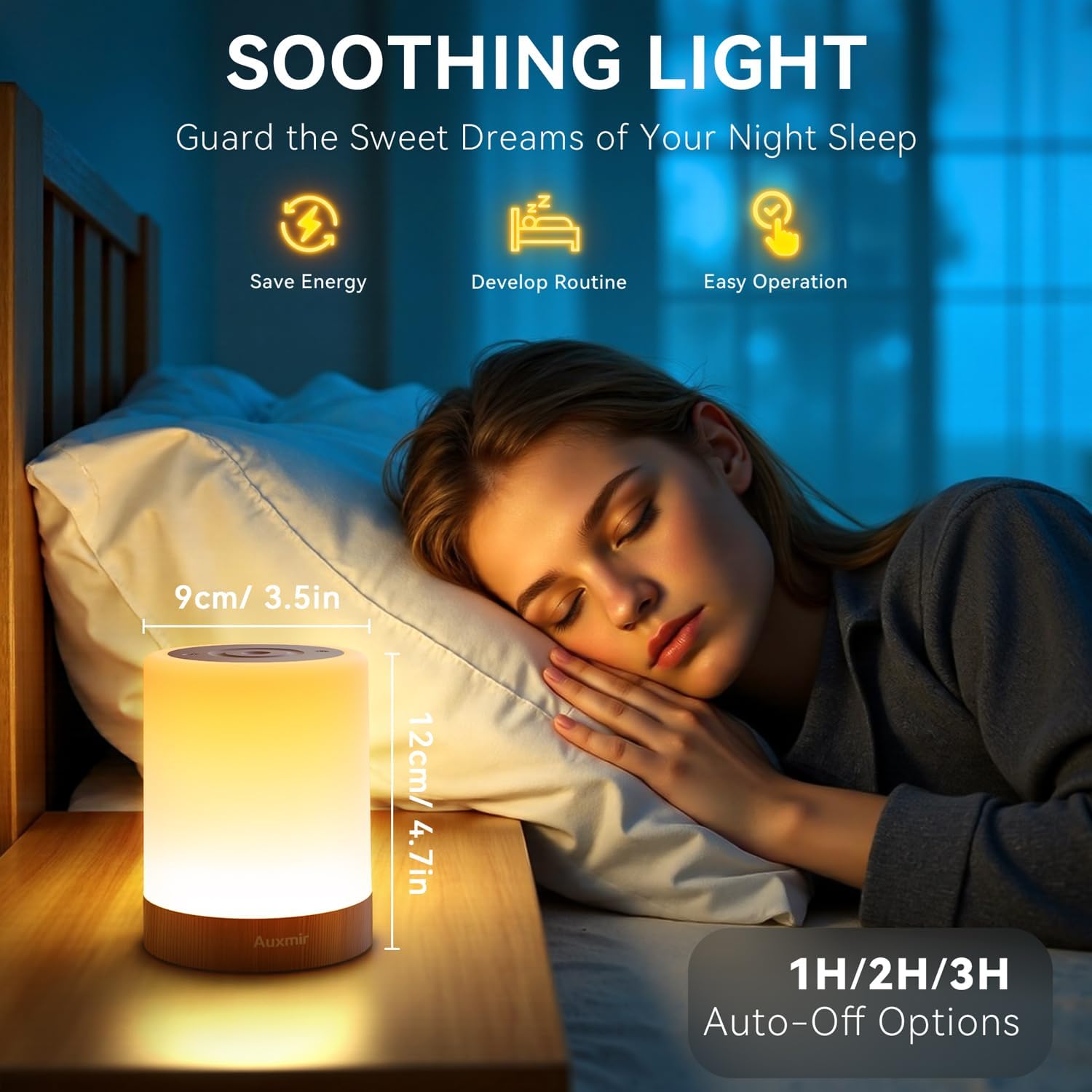 Night Light for Kids Baby, Dimmable Touch Lamp for Nursery, 11 RGB Colors 5 Brightness, Portable