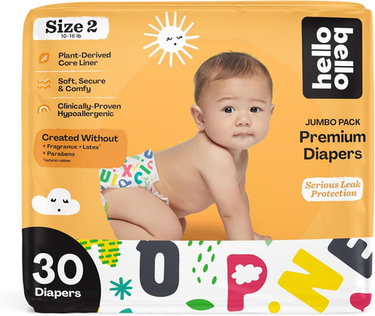 Hello Bello Premium Baby Diapers Size 2, 30 Count of Disposable, Extra-Absorbent, Hypoallergenic