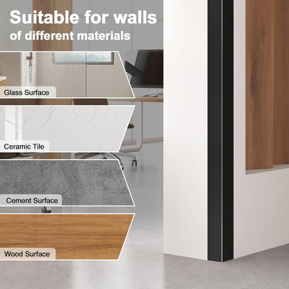 4PCS 45" Black Metal Corner Protectors, Aluminum Self Adhesive Corner Guards, Metal Wall Edge