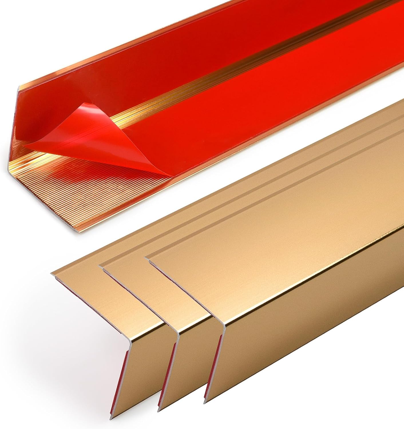4PCS 45" Aluminum Metal Corner Protectors, Self Adhesive Corner Guards, Metal Wall Edge Protector