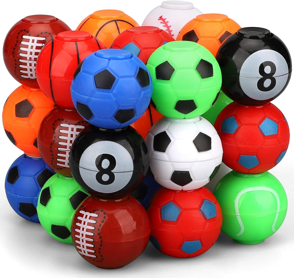 36 PCS Basketball Fidget Spinner, Soccer Ball Stress Relief Toys for Kids Adults, Goodie Bag
