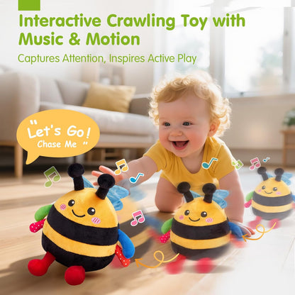 hahaland Baby Toy for 6 + 12 18 Months – Crawling Musical Dancing Bouncing Learning Bee Plush