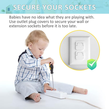 4our Kiddies Baby-Proof Outlet Covers (60 Pack) - Child Safety Electric Plug Protectors to Prevent