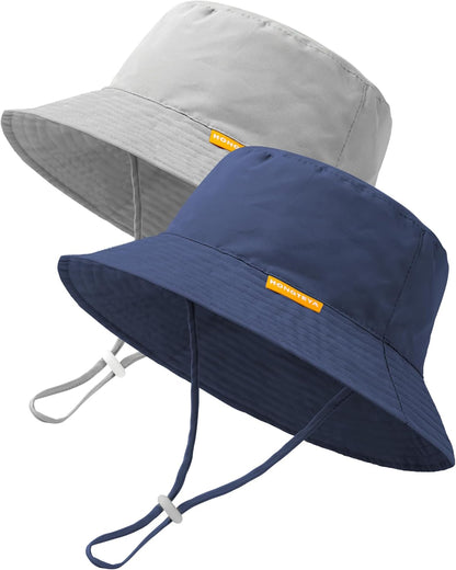 Baby Sun Hat Kids Summer UPF 50+ Toddler Bucket Hat Wide Brim Adjustable Beach Hats for Boys Girls
