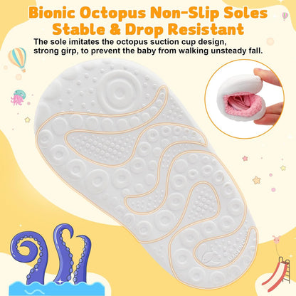 FEETCITY Baby First Walking Shoes Wide Baby Shoes Infant Sneakers Newborn Crib Shoe Barefoot