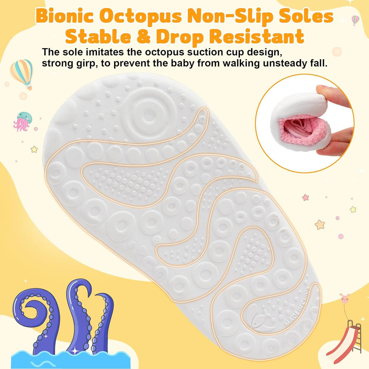FEETCITY Baby First Walking Shoes Wide Baby Shoes Infant Sneakers Newborn Crib Shoe Barefoot