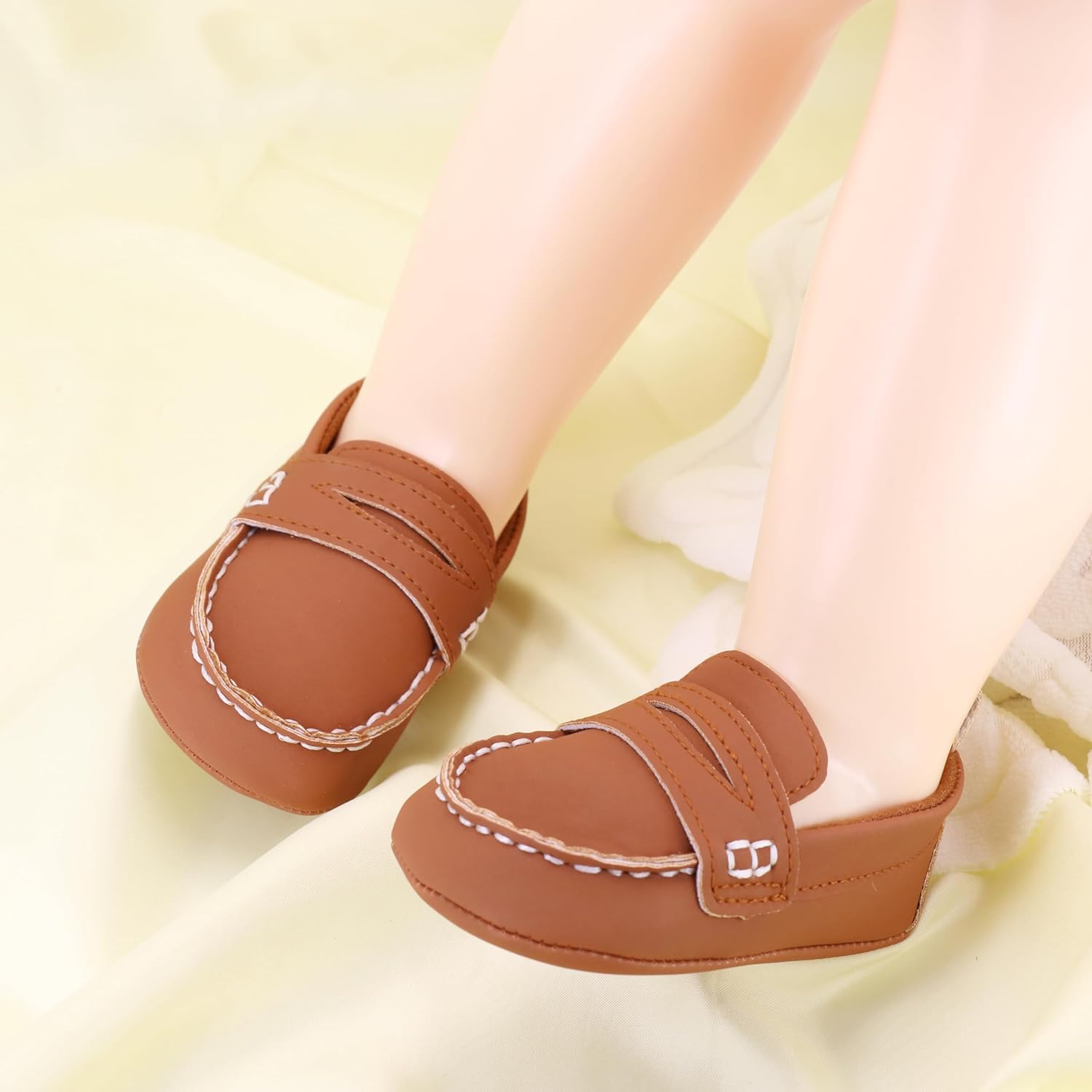 LONSOEN Baby Girls Boys Loafers Prewalker Dress Crib Shoes