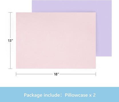 TILLYOU Toddler Pillowcase 2 Pack with Envelope Closure,13" x 18" Silky Soft Microfiber Travel Kids