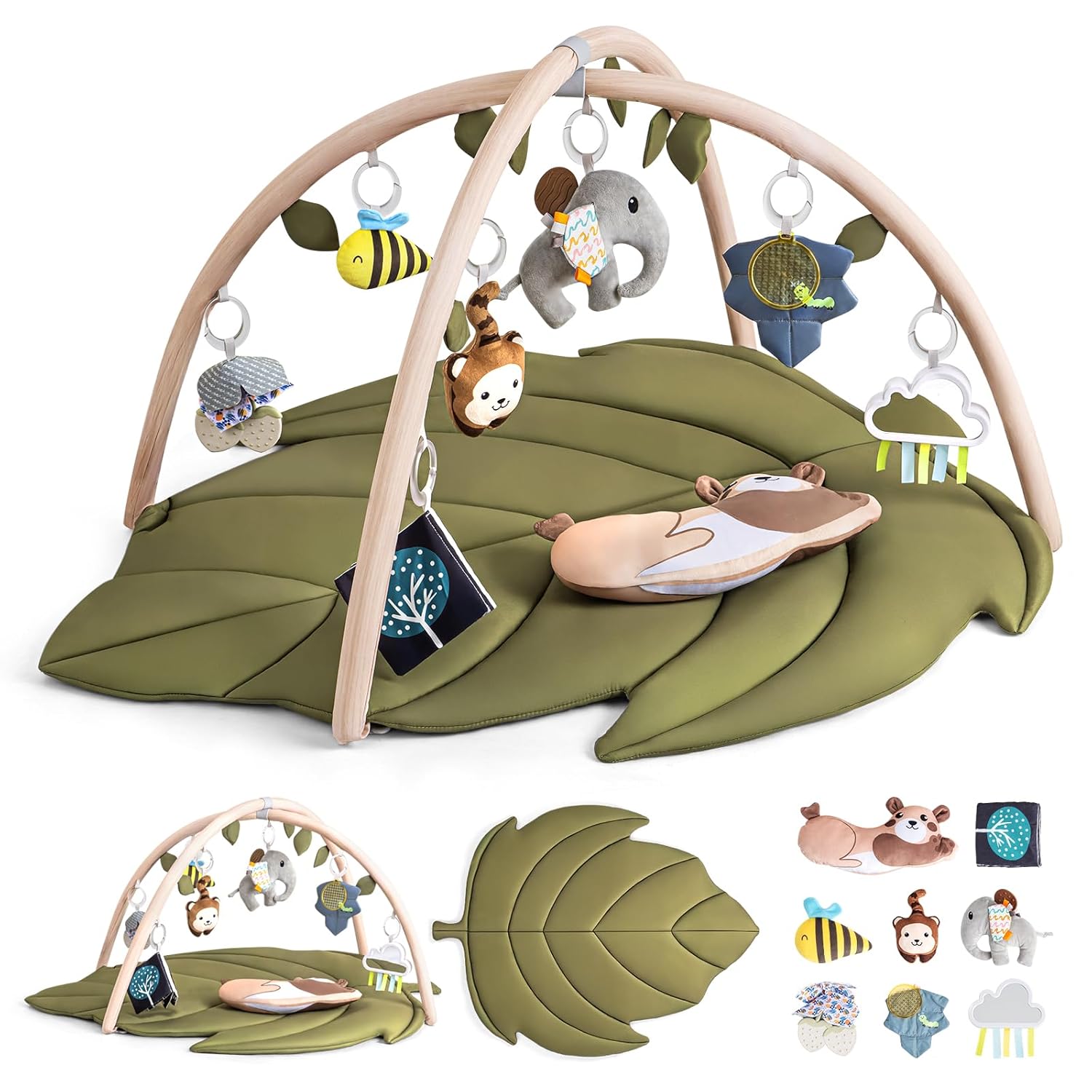 Infant Activity Center for Newborn to Develop Motor Cognition Leaves Leaf-Shaped Baby Play Gym &