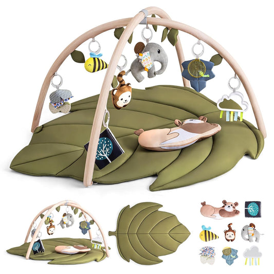 Infant Activity Center for Newborn to Develop Motor Cognition Leaves Leaf-Shaped Baby Play Gym &