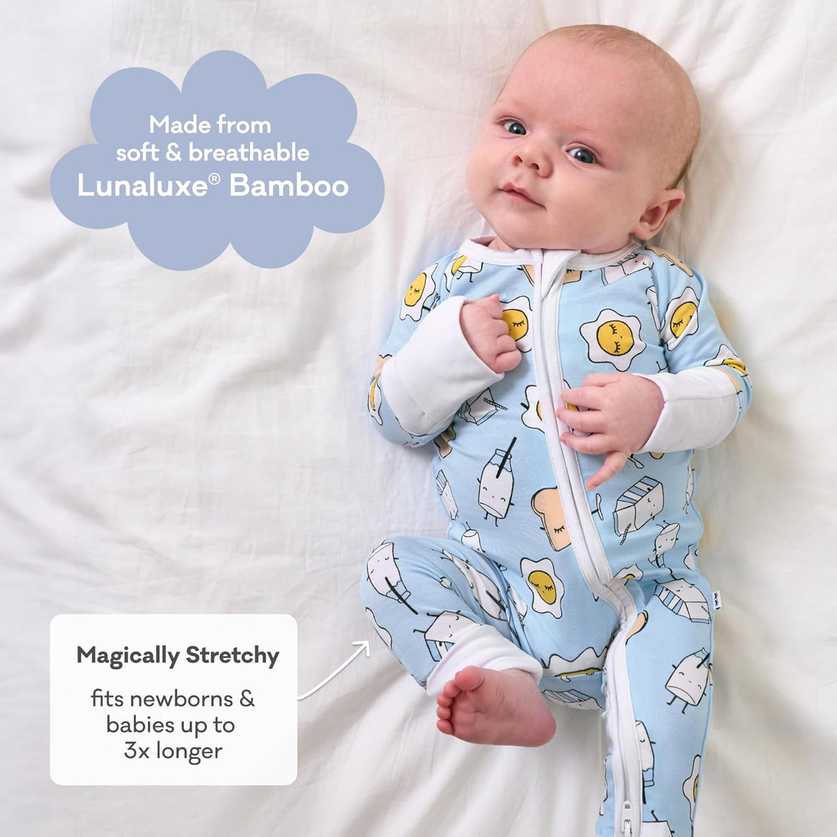 Little Sleepies Pajamas for Baby Boys & Girls, Viscose from Bamboo Baby Pajamas, Preemie & Newborn