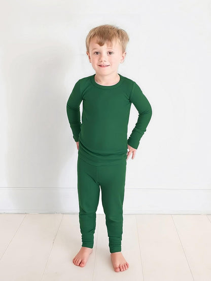 BABY 2T-10Y Toddler Kids Girls Boys Soft Comfy Viscose 2pcs Set Long Sleeve Plain Shirts and Pants