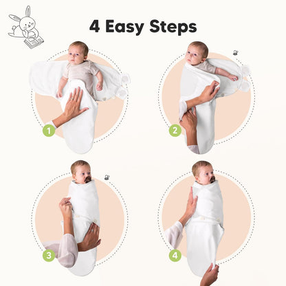 3-Pack Organic Baby Swaddle Sleep Sacks - Swaddles for Newborns, Infant 3-6 Months, Baby Girls