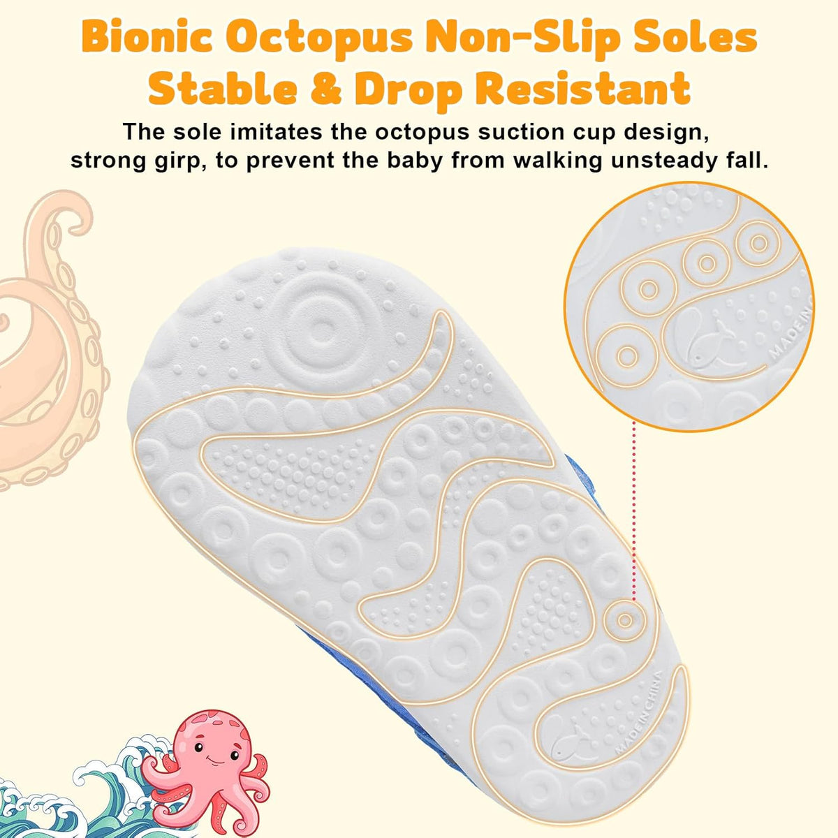 FEETCITY Wide Baby Shoes Boys Girls Baby Barefoot Shoes Breathable Infant Walking Shoe Crib Sock