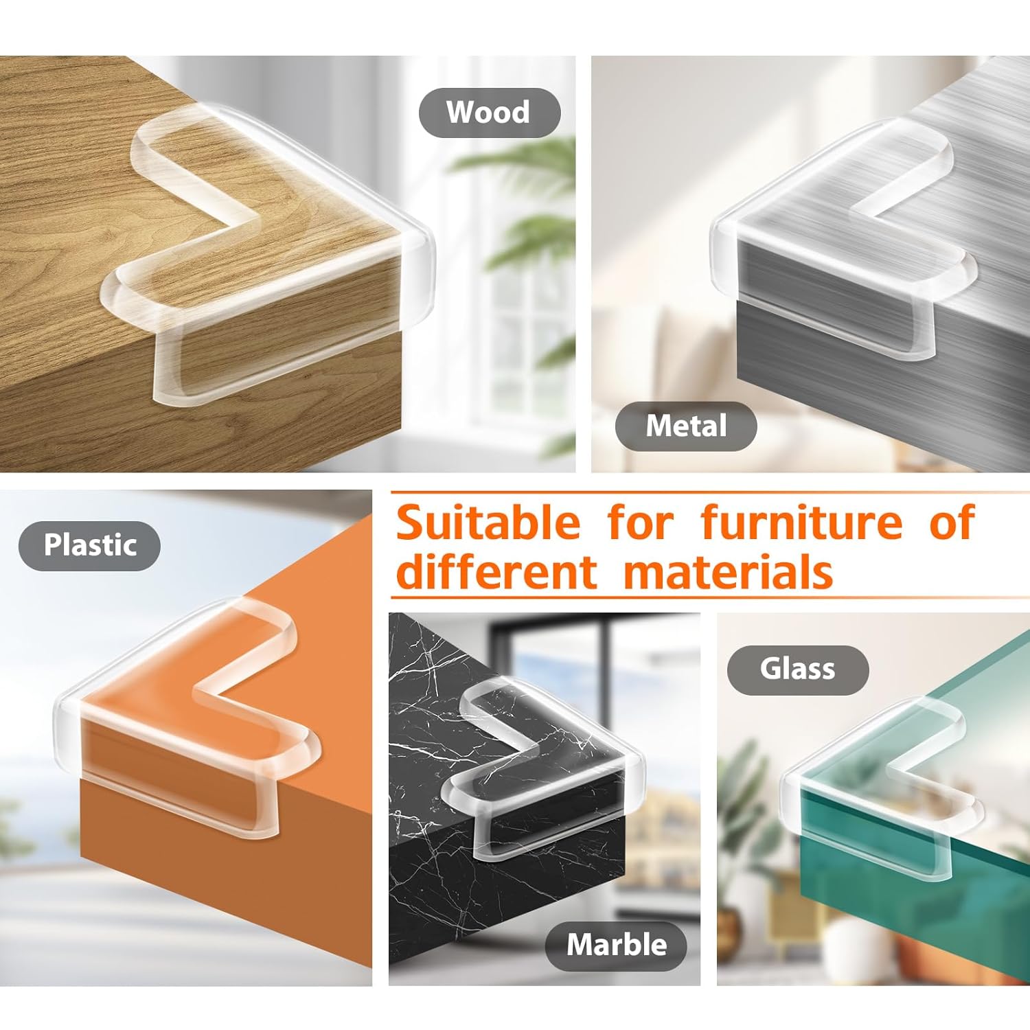 14 Pack Corner Protectors for Baby, Clear Furniture Table Corner Guards Protectors Edge Bumper