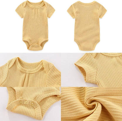 Four Seasons Baby Boy Girl Bodysuits 5-Pack Cotton Comfort Short Sleeve Baby Clothes Soft Infant