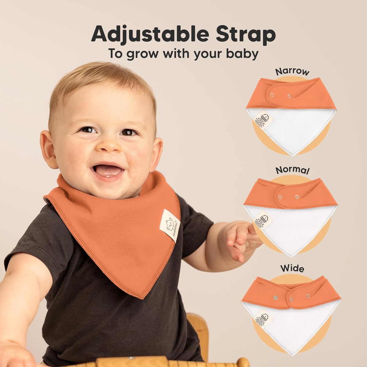 8-Pack Organic Baby Bandana Bibs for Boys, Girls - Super Absorbent Triangle Baby Bibs for Drooling