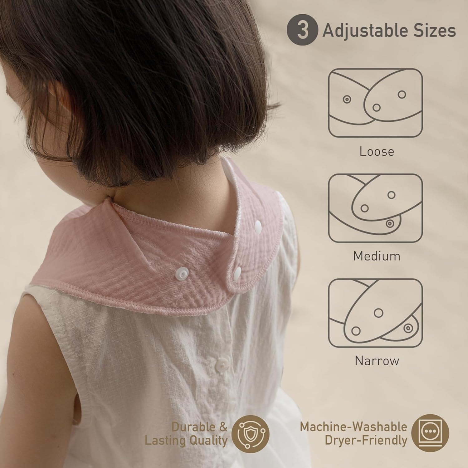 Muslin Baby Bibs 8 Pack, Baby Bandana Drool Bib for Drooling and Teething, Cotton Soft Absorbent