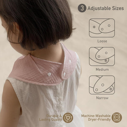 Muslin Baby Bibs 8 Pack, Baby Bandana Drool Bib for Drooling and Teething, Cotton Soft Absorbent