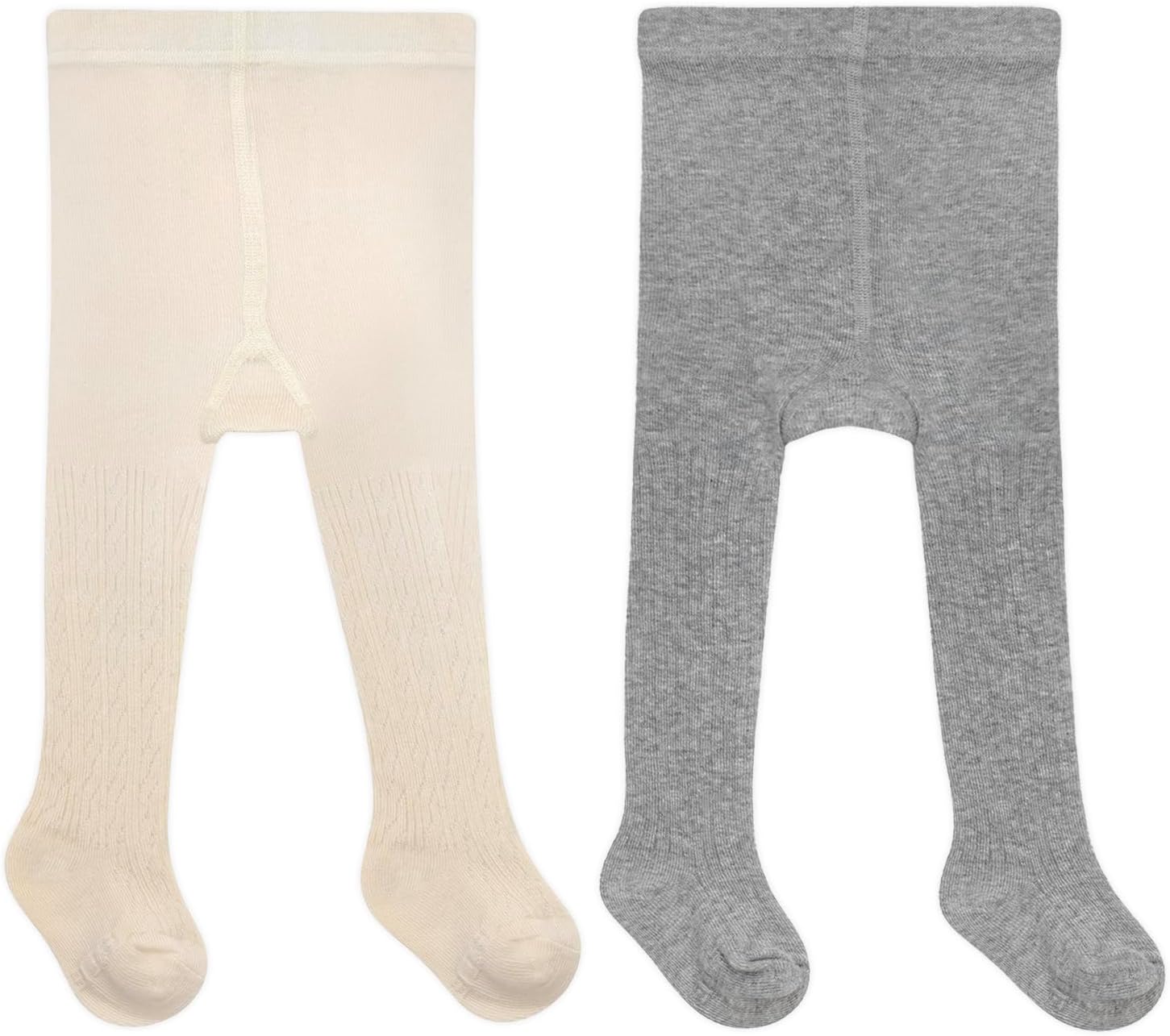 Robeez Baby Girl Heavyweight Ribbed Tights for Little Girls, Opaque 2 Pack Baby Girl Footed Cable