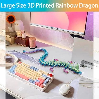 3D Printed Dragon, 3D Dragon ,30 Inch 3D Printed Fidget Dragon, Bigger Fidget Crystal Dragon Toys