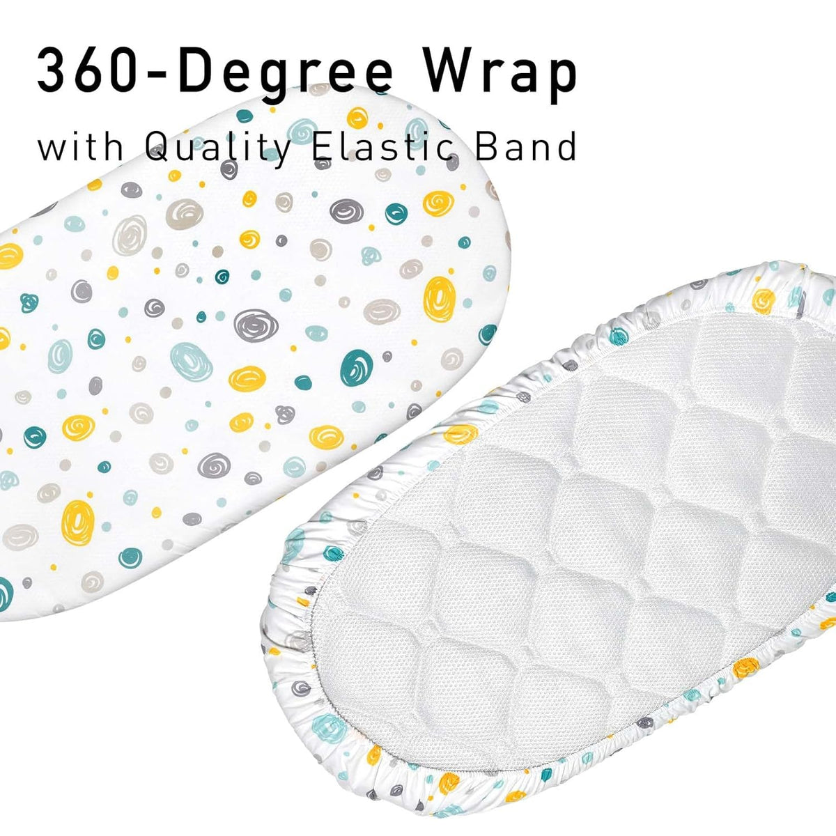 Gllquen Baby Bassinet Sheets 4 Pack, Breathable Cozy Fitted Mattress Sheet, Elastic Travel Crib