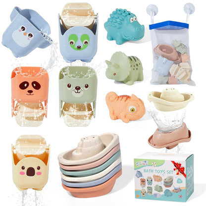 Baby Bath Toys for Kids Ages 1-3, 14 Pack Mold Free Bath Toys Toddlers 2-4 Bathtub Toys with