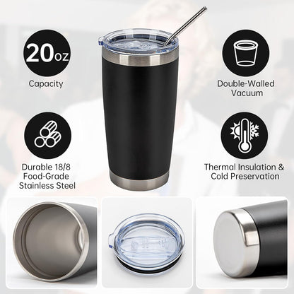 IEOVIEE 32 Pack 20oz Stainless Steel Bulk Tumblers with Lids and Straws Double Wall Insulated