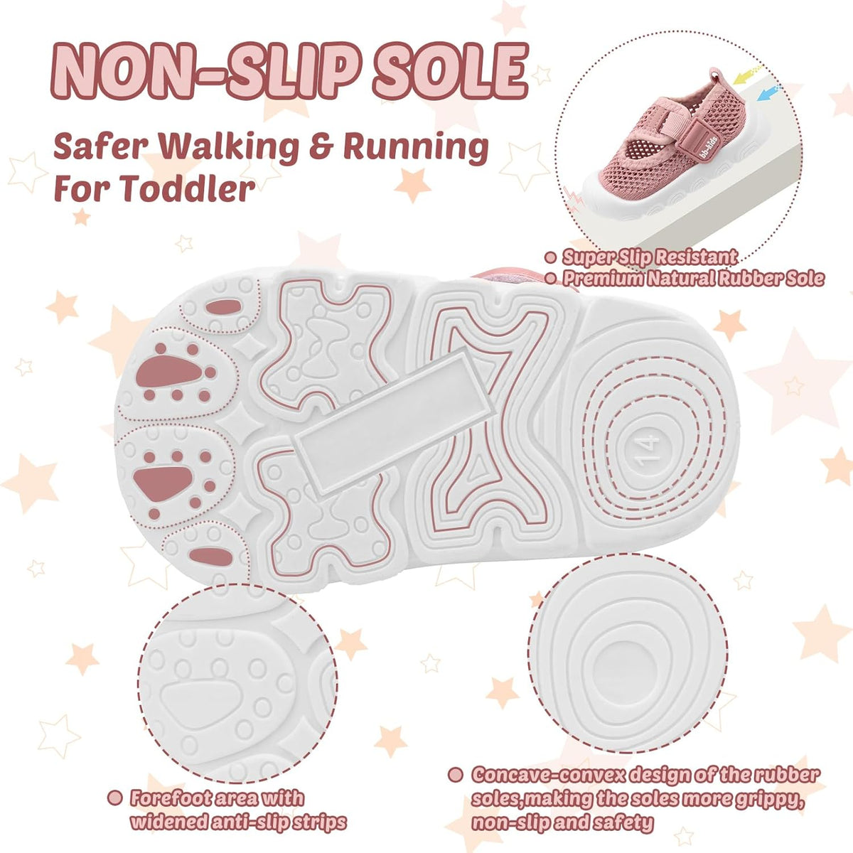 Baby Walking Shoes Toddler Girl Boy Soft Sole Breathable Mesh Slip on Summer Wide Shoes Infant