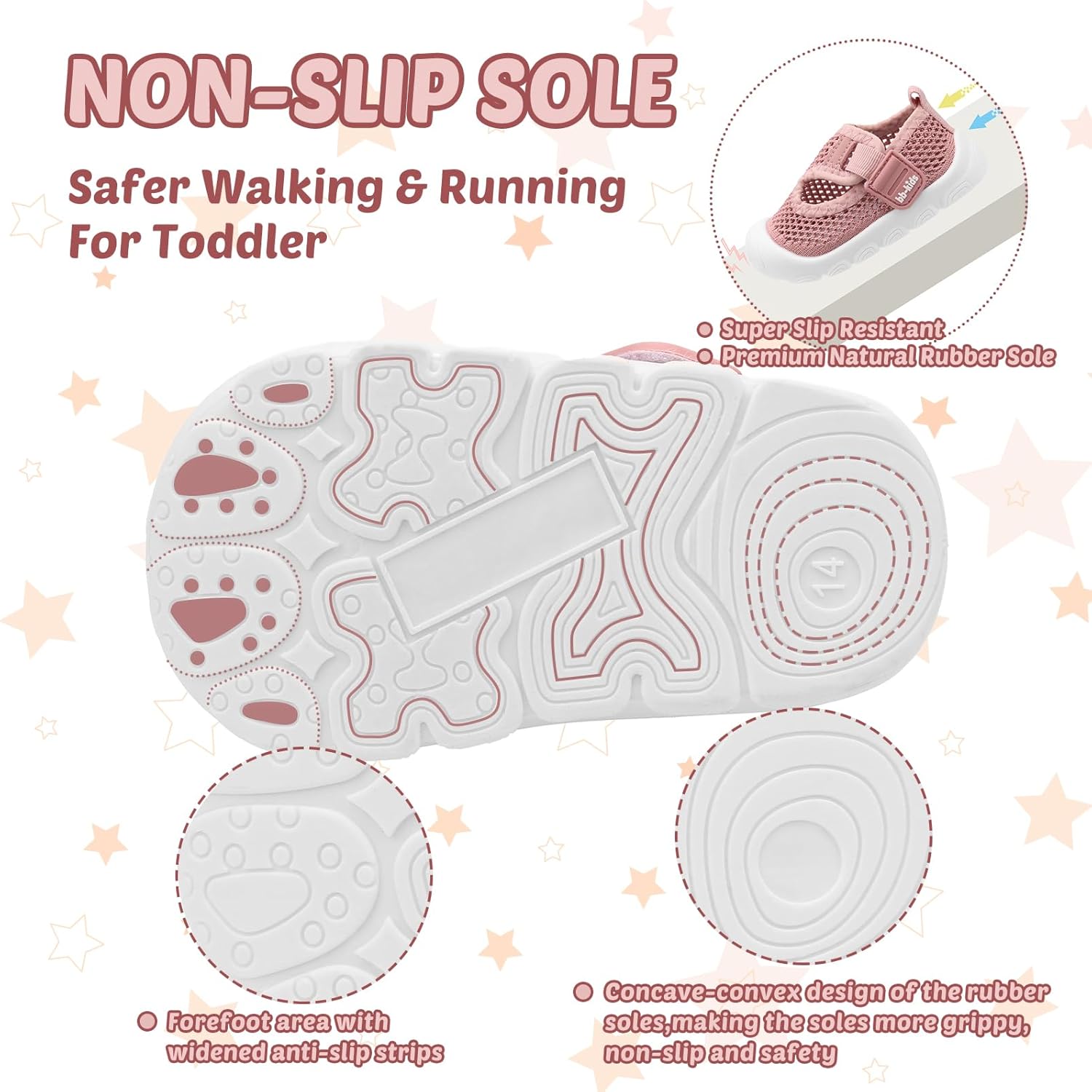 Baby Walking Shoes Toddler Girl Boy Soft Sole Breathable Mesh Slip on Summer Wide Shoes Infant