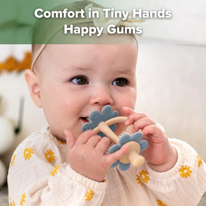 Haakaa Silicone Baby Teether Toys for 3M+ Babies, Easy to Grip, Sky Blue
