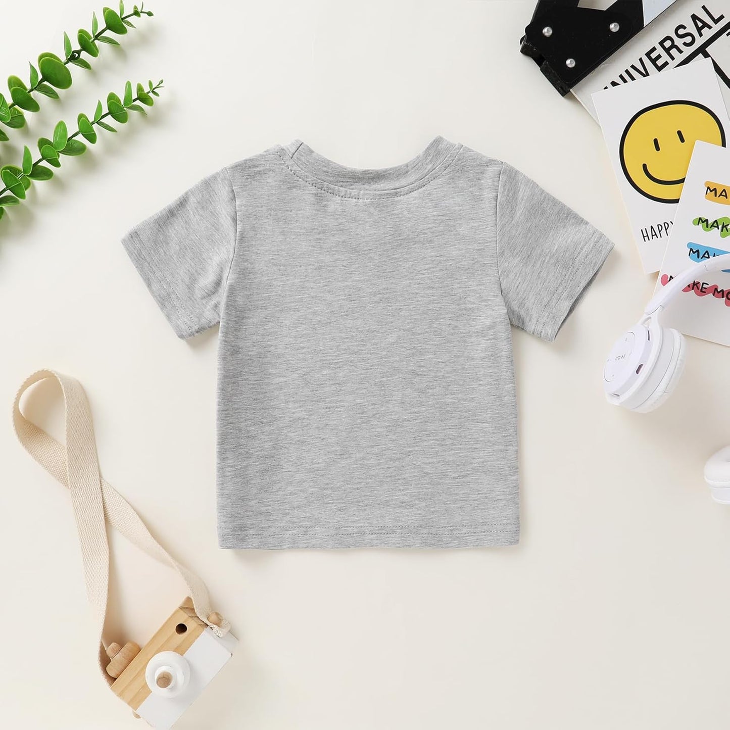 Happy Town Toddler Clothes Baby Boy Girl Smiley Face Shirt Short Sleeve T-Shirt Tee Summer Tops
