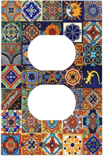 Talavera Mexican Tiles Traditional Color Decoration Print Outlet Covers 1 Gang Duplex Light Switch
